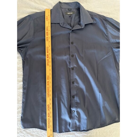 🌵4/$25‎  enneth Cole Reaction Men's Long Sleeve Blue Button-Down Shirt Size XL - Picture 6 of 7